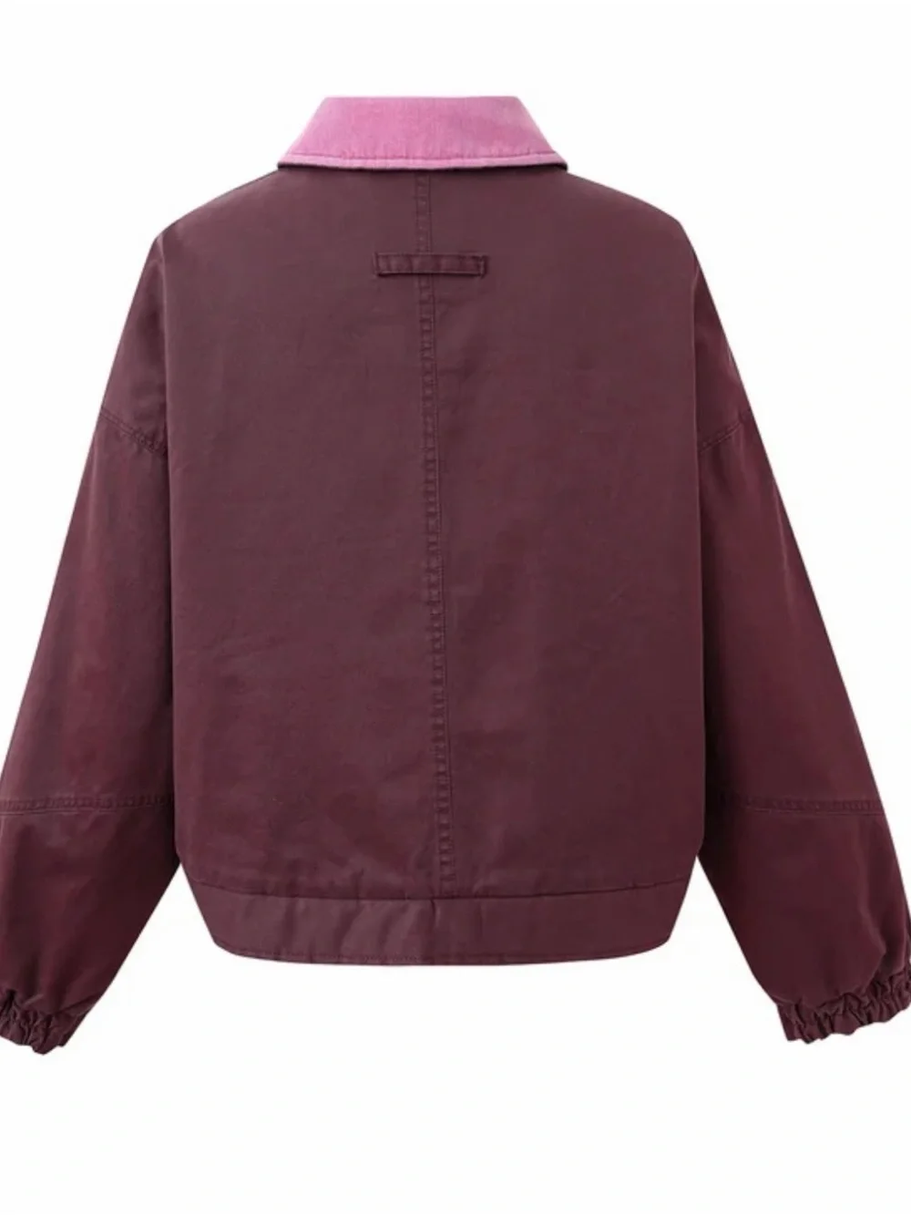 NWT FRNCH Paris Tigressa Cotton Canvas Utility Jacket Bordeaux Burgundy Pink M